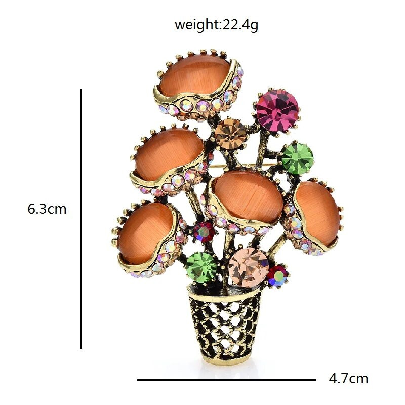 Wuli&baby Opal-lillega prossid naistele 2-värvilised vintage kivist uue disainiga lillepeo kontoriprossid, kingitused