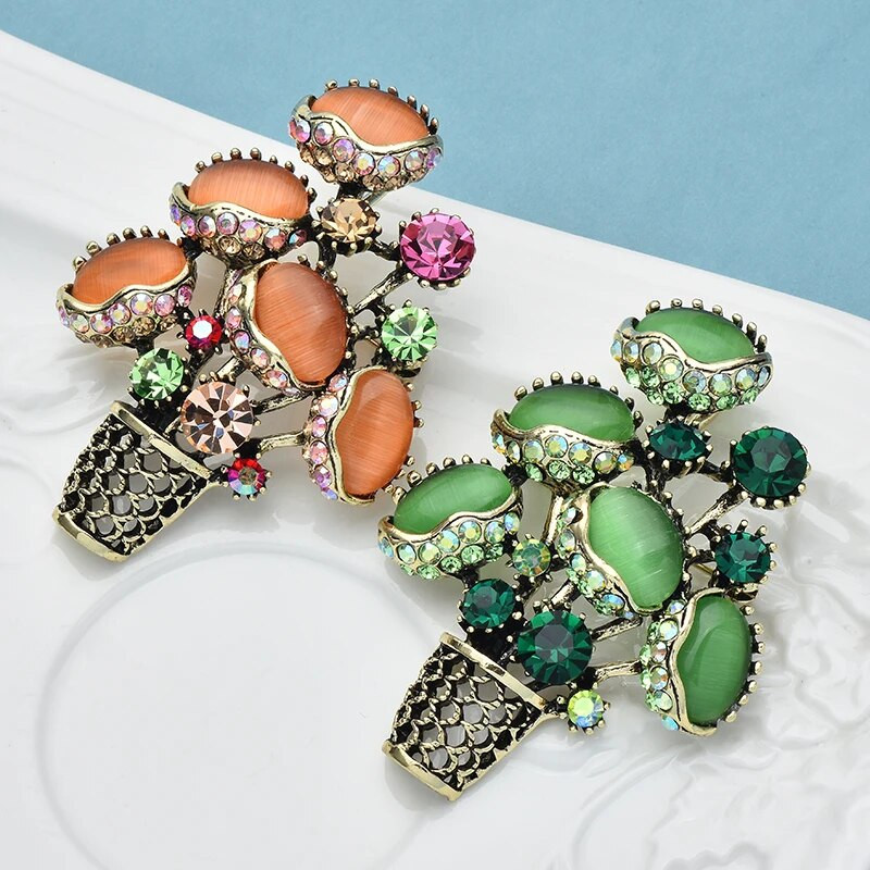 Wuli&baby Opal-lillega prossid naistele 2-värvilised vintage kivist uue disainiga lillepeo kontoriprossid, kingitused