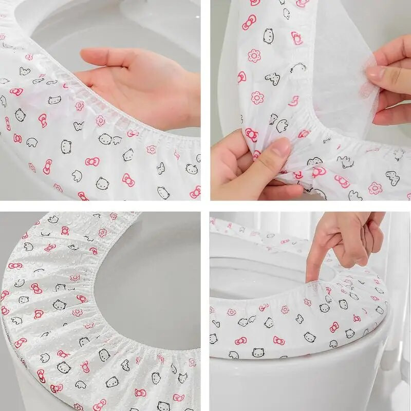 1 vnt tualeto sėdynių užvalkalai, neperšlampami stori tualeto sėdynės pagalvėlė, nešiojami neaustiniai kelioniniai tualeto kilimėliai