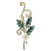 Wuli&baby käsitsi valmistatud ilulilled prossid naistele Unisex 2-värvilised kristalltaimed, peokontori prossinõelad Kingitused