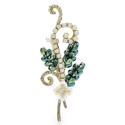 Wuli&baby käsitsi valmistatud ilulilled prossid naistele Unisex 2-värvilised kristalltaimed, peokontori prossinõelad Kingitused