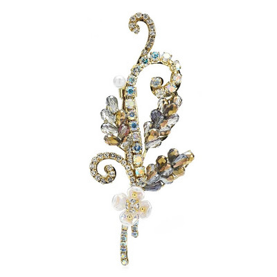 Wuli&baby käsitsi valmistatud ilulilled prossid naistele Unisex 2-värvilised kristalltaimed, peokontori prossinõelad Kingitused