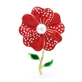 Wuli&baby Dot emaliuotos gėlių sagės moterims Unisex 3 spalvų perlų vakarėlis kausalinės sagės smeigtukai Dovanos