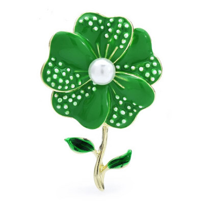 Wuli&baby Dot emaliuotos gėlių sagės moterims Unisex 3 spalvų perlų vakarėlis kausalinės sagės smeigtukai Dovanos