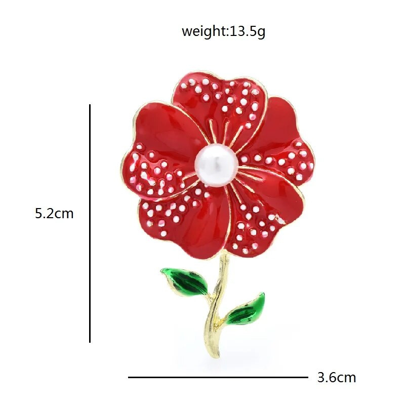 Wuli&baby Dot emaliuotos gėlių sagės moterims Unisex 3 spalvų perlų vakarėlis kausalinės sagės smeigtukai Dovanos