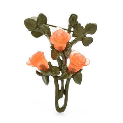 Wuli&baby Vintage lilleprossid naistele Unisex 2-värvilised valged oranžid roosiõielised peolilled kontoriprossid Pins kingitused