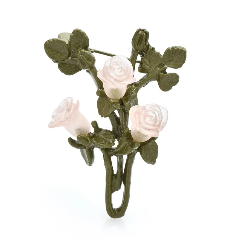 Wuli&baby Vintage lilleprossid naistele Unisex 2-värvilised valged oranžid roosiõielised peolilled kontoriprossid Pins kingitused