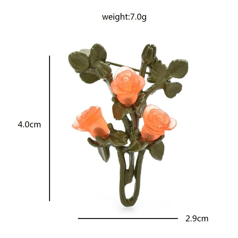 Wuli&baby Vintage lilleprossid naistele Unisex 2-värvilised valged oranžid roosiõielised peolilled kontoriprossid Pins kingitused