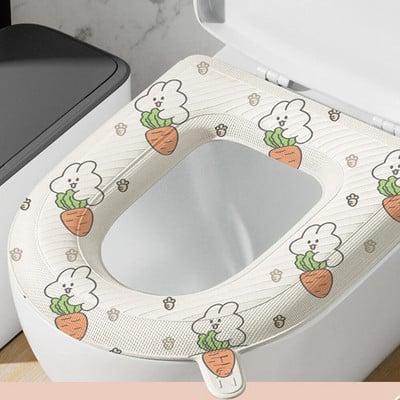 Covoraș lavabil pentru capac pentru toaletă Covoraș impermeabil pentru scaun, în formă de O, pentru capac pentru toaletă, pentru bideu, accesorii pentru baie