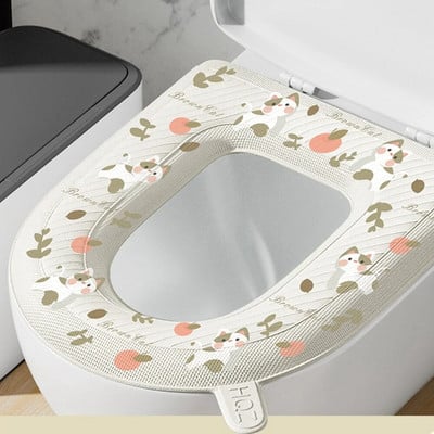 Covoraș lavabil pentru capac pentru toaletă Covoraș impermeabil pentru scaun, în formă de O, pentru capac pentru toaletă, pentru bideu, accesorii pentru baie