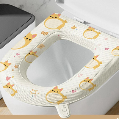 Covoraș lavabil pentru capac pentru toaletă Covoraș impermeabil pentru scaun, în formă de O, pentru capac pentru toaletă, pentru bideu, accesorii pentru baie