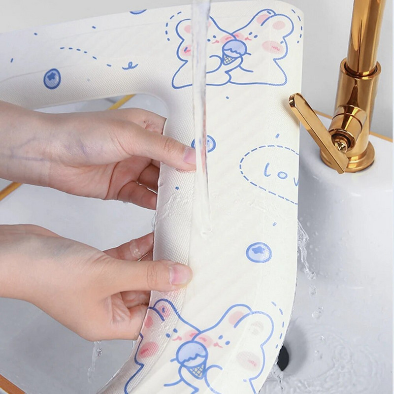 Covoraș lavabil pentru capac pentru toaletă Covoraș impermeabil pentru scaun, în formă de O, pentru capac pentru toaletă, pentru bideu, accesorii pentru baie