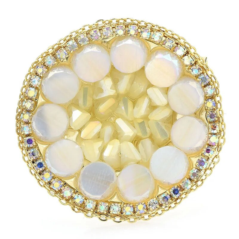 Wuli&baby käsitsi valmistatud nööpide disainiga ümmargused prossid nööpnõelad naistele Unisex säravad ilukrae nööpnõelad kingitused