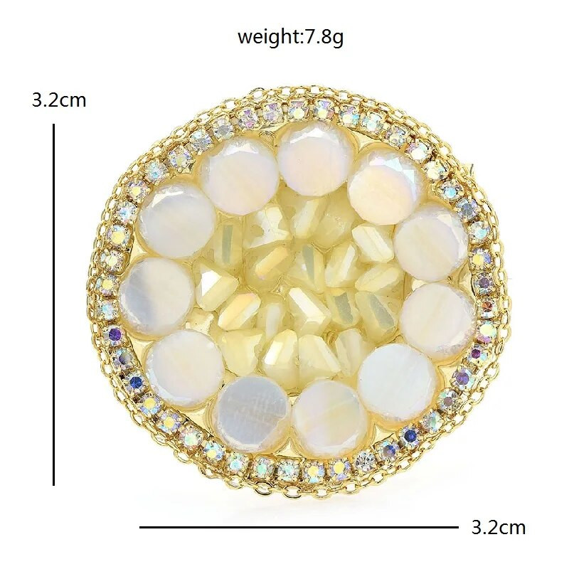 Wuli&baby käsitsi valmistatud nööpide disainiga ümmargused prossid nööpnõelad naistele Unisex säravad ilukrae nööpnõelad kingitused