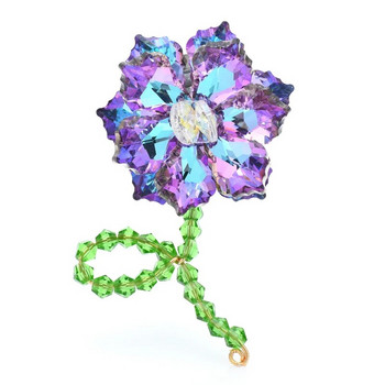 Wuli&baby Sparkling Crystal Flower Καρφίτσες για Γυναικείες Unisex 7χρωμα Beauty Flowers Δώρα καρφίτσα για πάρτι γραφείου