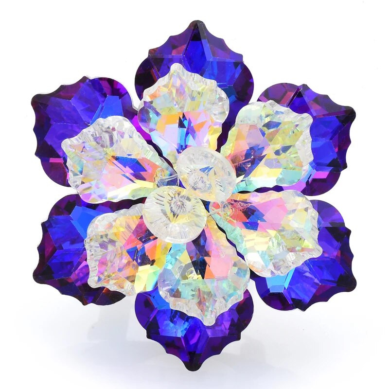 Wuli&baby Crystal lilleprossid naistele Meestele 5-värvilised Suvised Säravad Lillepeo Kontoriprossinõelad Kingitused