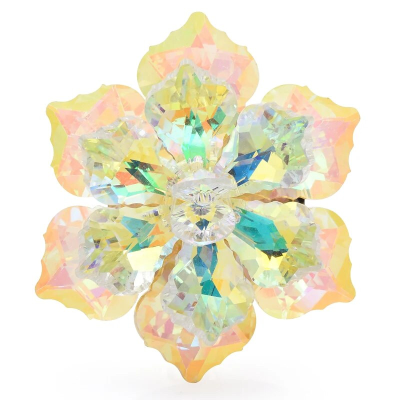 Wuli&baby Crystal lilleprossid naistele Meestele 5-värvilised Suvised Säravad Lillepeo Kontoriprossinõelad Kingitused