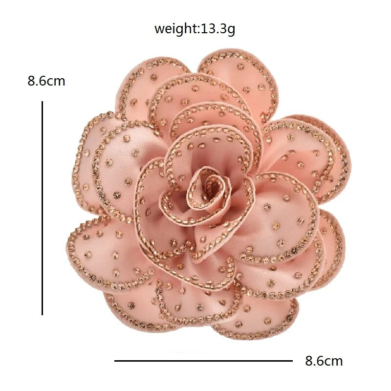 Wuli&baby Όμορφες καρφίτσες με μεγάλα λουλούδια Γυναικείες 4χρωμες υφασμάτινες στραστές παιώνια φυτά τριαντάφυλλο-λουλούδι για πάρτι Καρφίτσες καρφίτσας γραφείου Δώρα