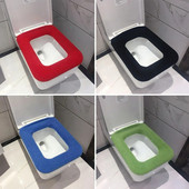 Scaun de toaletă pentru baie detașabil și lavabil, moale și simplu, de culoare solidă, capac pentru toaletă, accesorii reutilizabile pentru baie