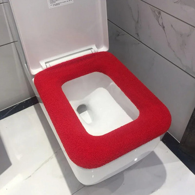 Scaun de toaletă pentru baie detașabil și lavabil, moale și simplu, de culoare solidă, capac pentru toaletă, accesorii reutilizabile pentru baie
