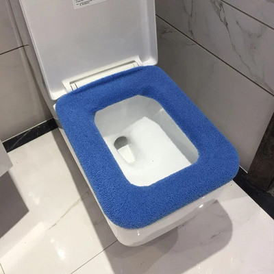 Scaun de toaletă pentru baie detașabil și lavabil, moale și simplu, de culoare solidă, capac pentru toaletă, accesorii reutilizabile pentru baie
