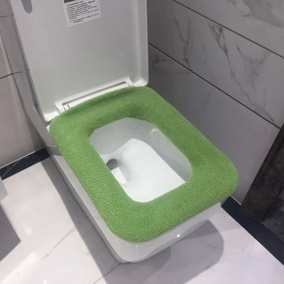 Scaun de toaletă pentru baie detașabil și lavabil, moale și simplu, de culoare solidă, capac pentru toaletă, accesorii reutilizabile pentru baie
