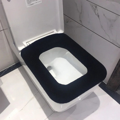 Scaun de toaletă pentru baie detașabil și lavabil, moale și simplu, de culoare solidă, capac pentru toaletă, accesorii reutilizabile pentru baie