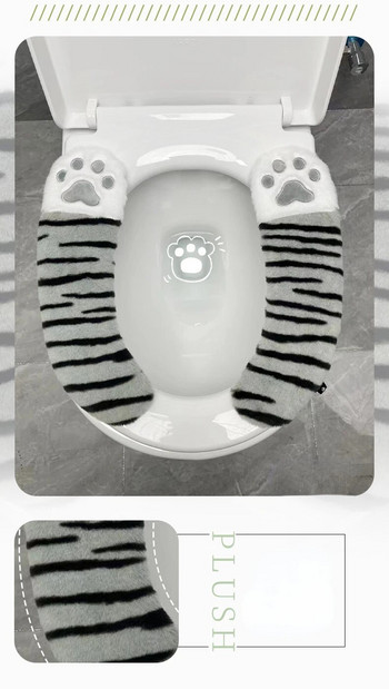 Cute Cartoon Μαξιλάρι καθίσματος τουαλέτας Οικιακό Υψηλής ποιότητας αδιάβροχη πάστα κάλυμμα πλυντηρίου τουαλέτας Winter Ins Wind Thickened