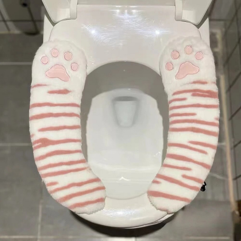 Cute Cartoon Μαξιλάρι καθίσματος τουαλέτας Οικιακό Υψηλής ποιότητας αδιάβροχη πάστα κάλυμμα πλυντηρίου τουαλέτας Winter Ins Wind Thickened
