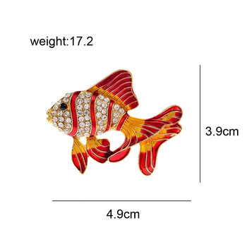 CINDY XIANG Όμορφες πολύχρωμες καρφίτσες τροπικών ψαριών για Wmen Διαθέσιμα αξεσουάρ 3 χρωμάτων Animal Pin Rhinestone Shining