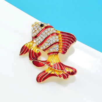 CINDY XIANG Όμορφες πολύχρωμες καρφίτσες τροπικών ψαριών για Wmen Διαθέσιμα αξεσουάρ 3 χρωμάτων Animal Pin Rhinestone Shining