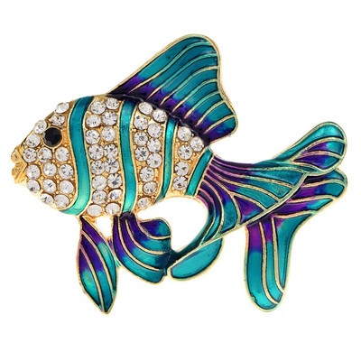 CINDY XIANG Красиви цветни брошки с тропически риби за Wmen Налични 3 цвята Игла с животни Блестящи аксесоари