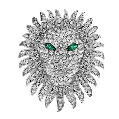 CINDY XIANG Rhinestone Lion Pross Mood Loomanööp Uus Mantel Kleit Aksessuaarid Unisex Naiste ja Meeste Ehted