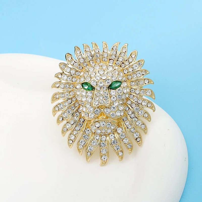 CINDY XIANG Rhinestone Lion Pross Mood Loomanööp Uus Mantel Kleit Aksessuaarid Unisex Naiste ja Meeste Ehted