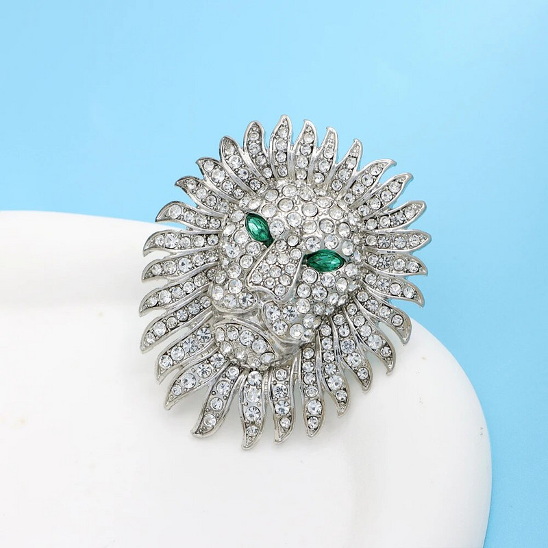 CINDY XIANG Rhinestone Lion Pross Mood Loomanööp Uus Mantel Kleit Aksessuaarid Unisex Naiste ja Meeste Ehted