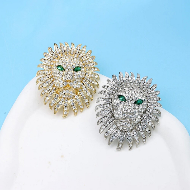 CINDY XIANG Rhinestone Lion Pross Mood Loomanööp Uus Mantel Kleit Aksessuaarid Unisex Naiste ja Meeste Ehted