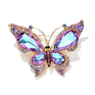 CINDY XIANG Shining Crystal Butterfly καρφίτσες για γυναίκες Μεγάλη καρφίτσα από έντομα Κομψά αξεσουάρ γάμου 2 διαθέσιμα χρώματα