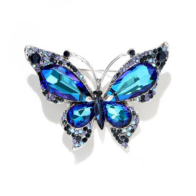 CINDY XIANG Shining Crystal Butterfly καρφίτσες για γυναίκες Μεγάλη καρφίτσα από έντομα Κομψά αξεσουάρ γάμου 2 διαθέσιμα χρώματα