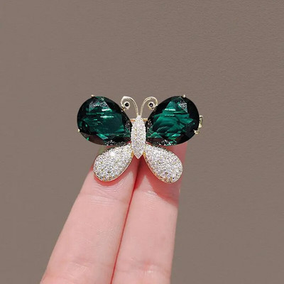 Temperamentne liblikas pärl kristallist pärg pross, mood ehteülikond, kalliskivist inkrusteeritud helde pross, kingitus 2023