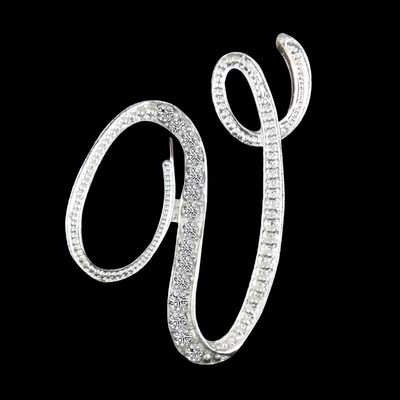 AZ Letter Χαριτωμένη καρφίτσα για γυναίκες Ανδρικά στρας Κρυστάλλινα ασημί Χρώμα Μεταλλικές καρφίτσες Κοσμήματα Αξεσουάρ Χριστουγεννιάτικο δώρο