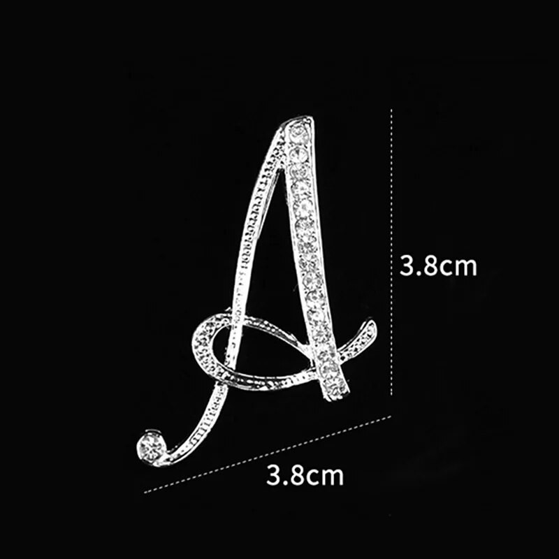 AZ Letter Χαριτωμένη καρφίτσα για γυναίκες Ανδρικά στρας Κρυστάλλινα ασημί Χρώμα Μεταλλικές καρφίτσες Κοσμήματα Αξεσουάρ Χριστουγεννιάτικο δώρο