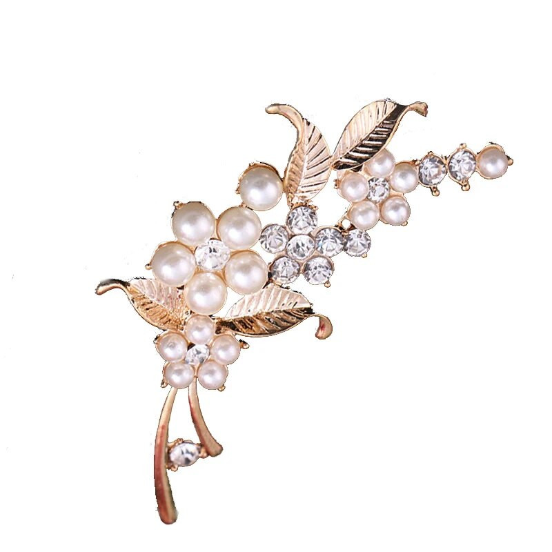 Ženski broš s cvijećem Ženski modni buket sa vještačkim dijamantima Biserni koržaž Džemper Kaput Dodaci Broševi Igle Nakit za zabavu Poklon