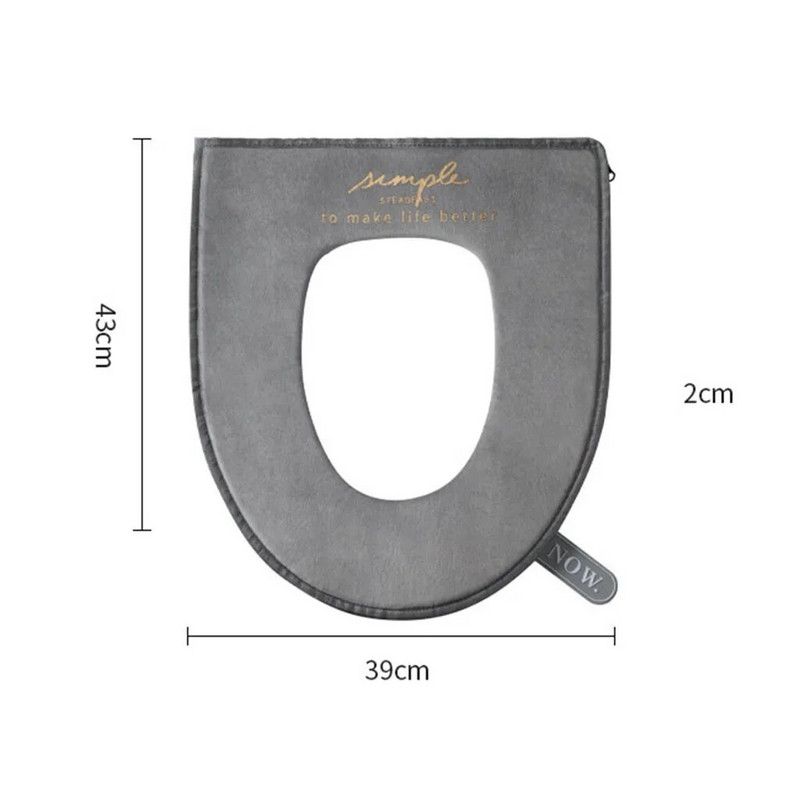 Šiltas minkštas tualeto užvalkalas Sėdynės dangtis Viršutinis užvalkalas Vonios kambarys Šiltesnis žieminis aksominis tualeto sėdynės pagalvėlė Užtrauktuko rankena Tualeto sėdynės užvalkalas