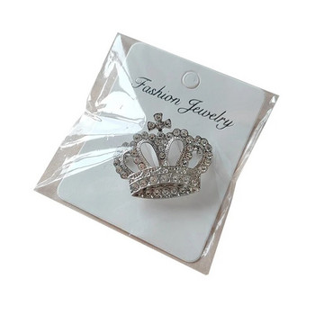 Брошка с корона от метална сплав Циркон Ревер Костюм Игли за яка на риза Стрази Брошки с кралски перли за дамски аксесоари Fashion Jew
