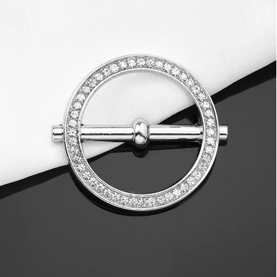 Luksusa kristāla pērļu aplis apaļas piespraudes Apģērbs Stūra apakšmala Viduklis sprādzes Šalle sprādze T-kreklam Ballītes Rotaslietas Aksesuāri