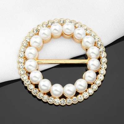 Luksusa kristāla pērļu aplis apaļas piespraudes Apģērbs Stūra apakšmala Viduklis sprādzes Šalle sprādze T-kreklam Ballītes Rotaslietas Aksesuāri