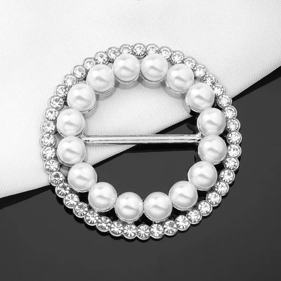 Luksusa kristāla pērļu aplis apaļas piespraudes Apģērbs Stūra apakšmala Viduklis sprādzes Šalle sprādze T-kreklam Ballītes Rotaslietas Aksesuāri