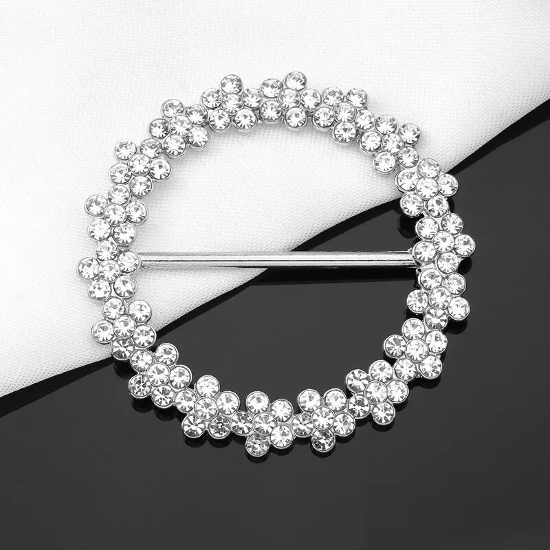 Luksusa kristāla pērļu aplis apaļas piespraudes Apģērbs Stūra apakšmala Viduklis sprādzes Šalle sprādze T-kreklam Ballītes Rotaslietas Aksesuāri