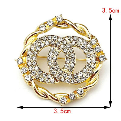 Κορεάτικο Rhinestone Διπλό Δαχτυλίδι Καρφίτσα Μεταλλική Τρεις Στρογγυλές Καρφίτσες Γυναικεία T-Shirt Ζακέτα πόρπη κοσμήματα Αξεσουάρ Χονδρική