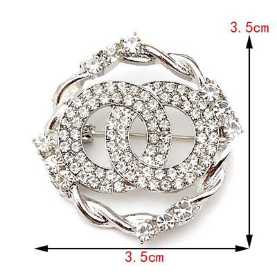 Κορεάτικο Rhinestone Διπλό Δαχτυλίδι Καρφίτσα Μεταλλική Τρεις Στρογγυλές Καρφίτσες Γυναικεία T-Shirt Ζακέτα πόρπη κοσμήματα Αξεσουάρ Χονδρική